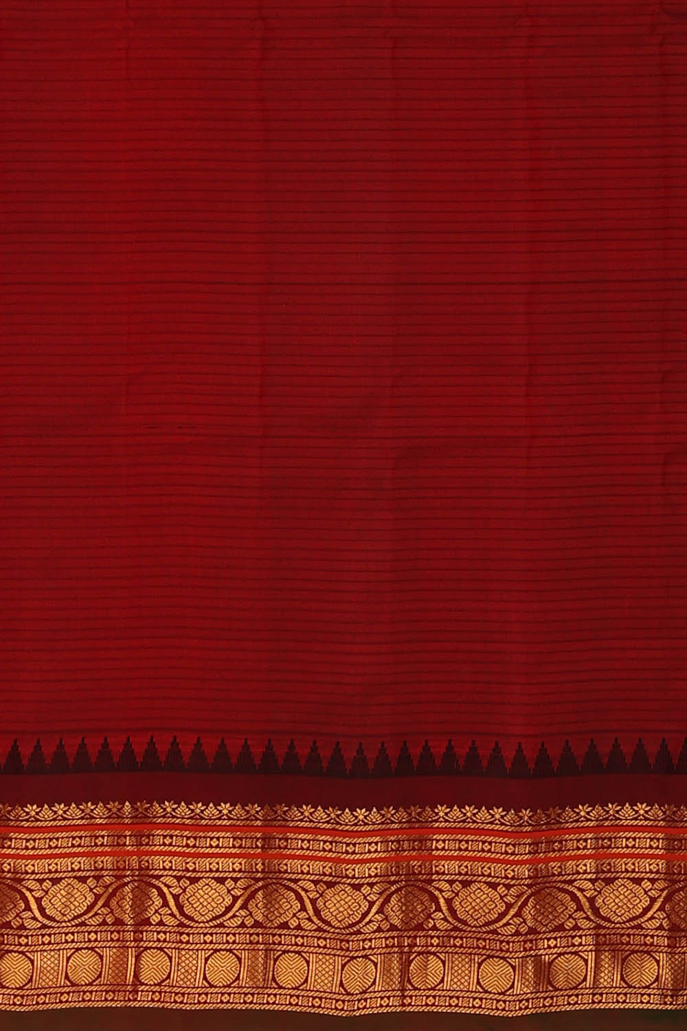 Image of Beige Gadwal Silk Kattam Saree