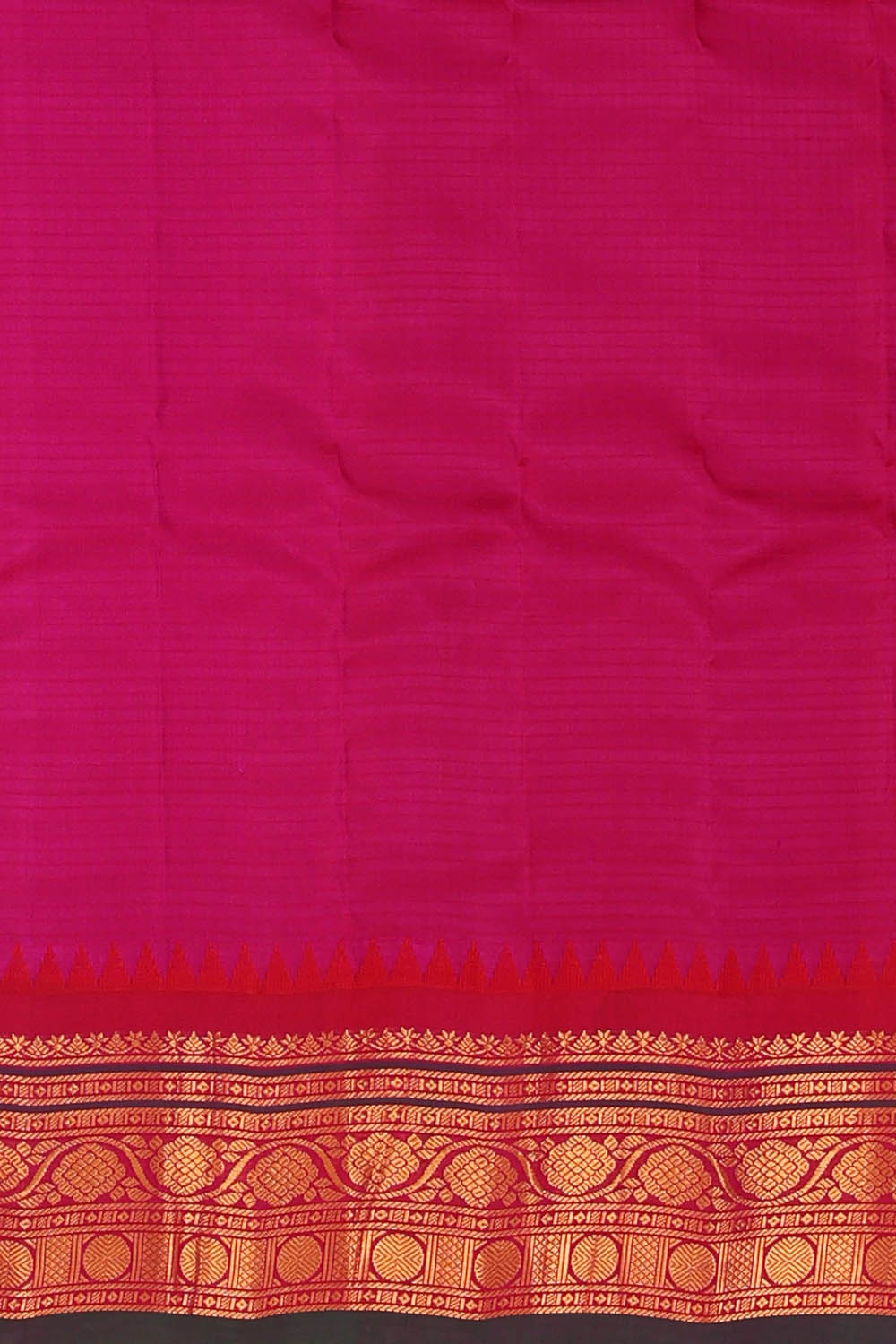 Image of Orange Gadwal Silk Kattam Saree
