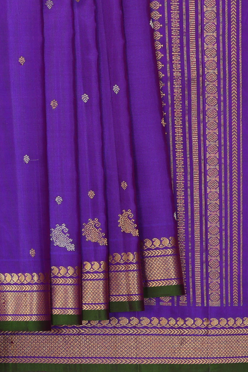 Image of Purple Gadwal Silk Saree
