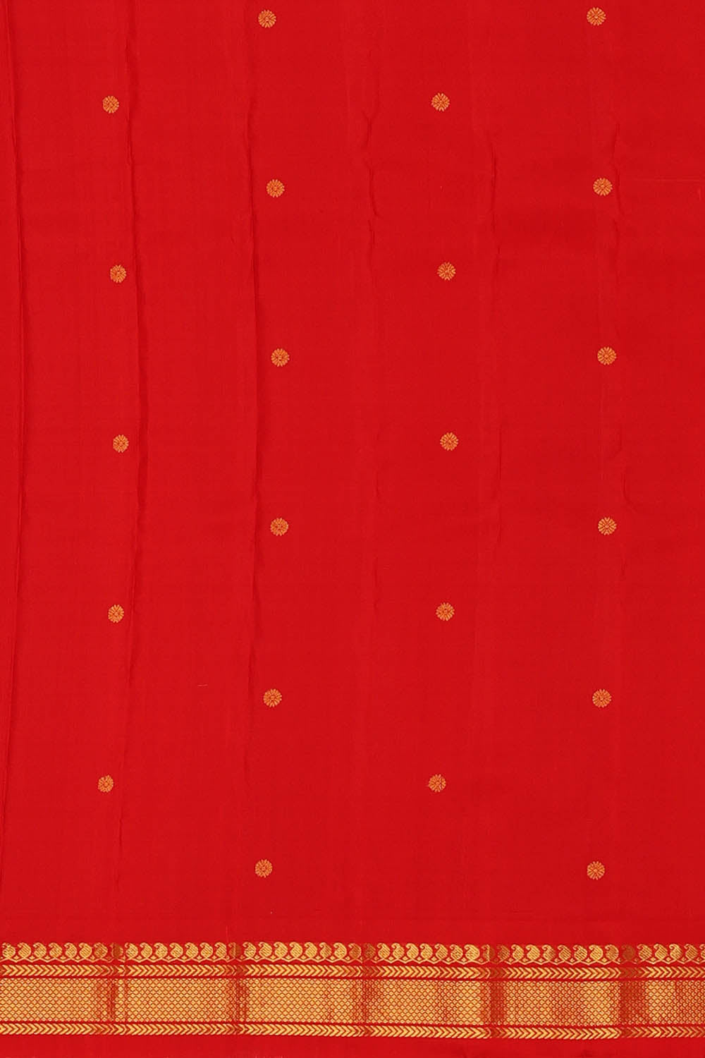 Image of Orange Gadwal Silk Saree