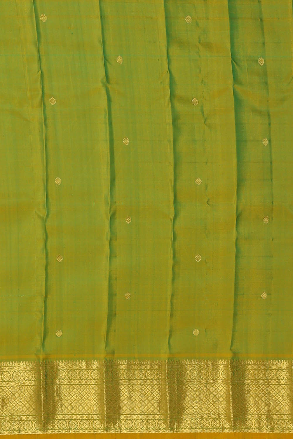 Image of Sea-Green Gadwal Silk Kattam Saree