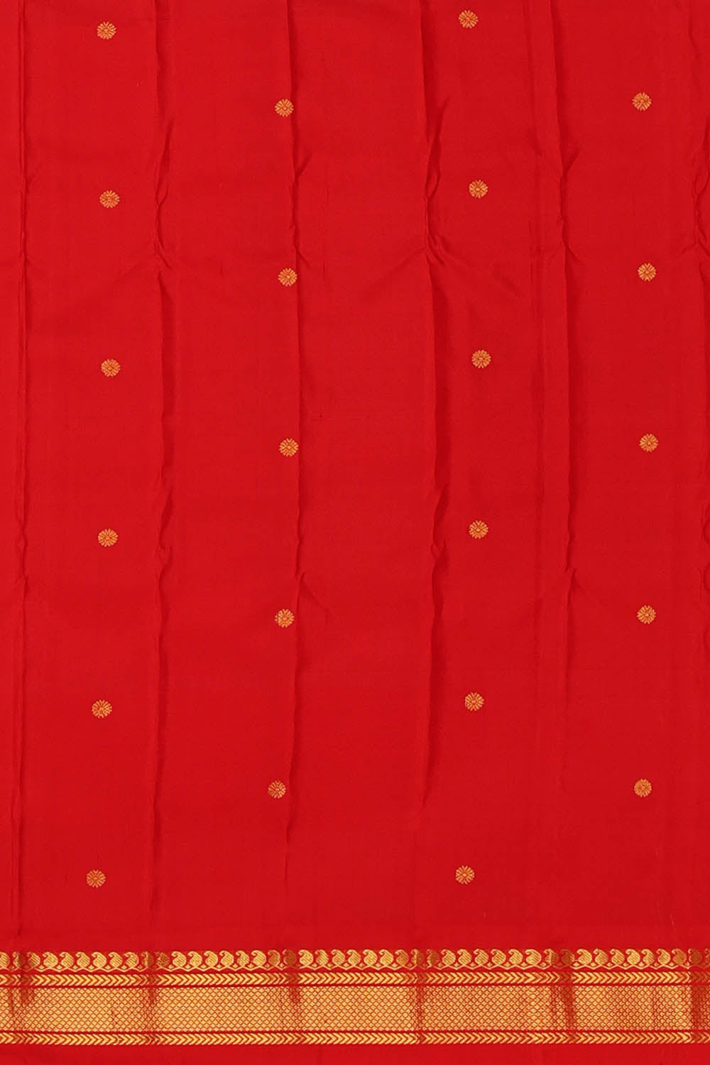 Image of Fenugreek-Mustard Gadwal Silk Saree