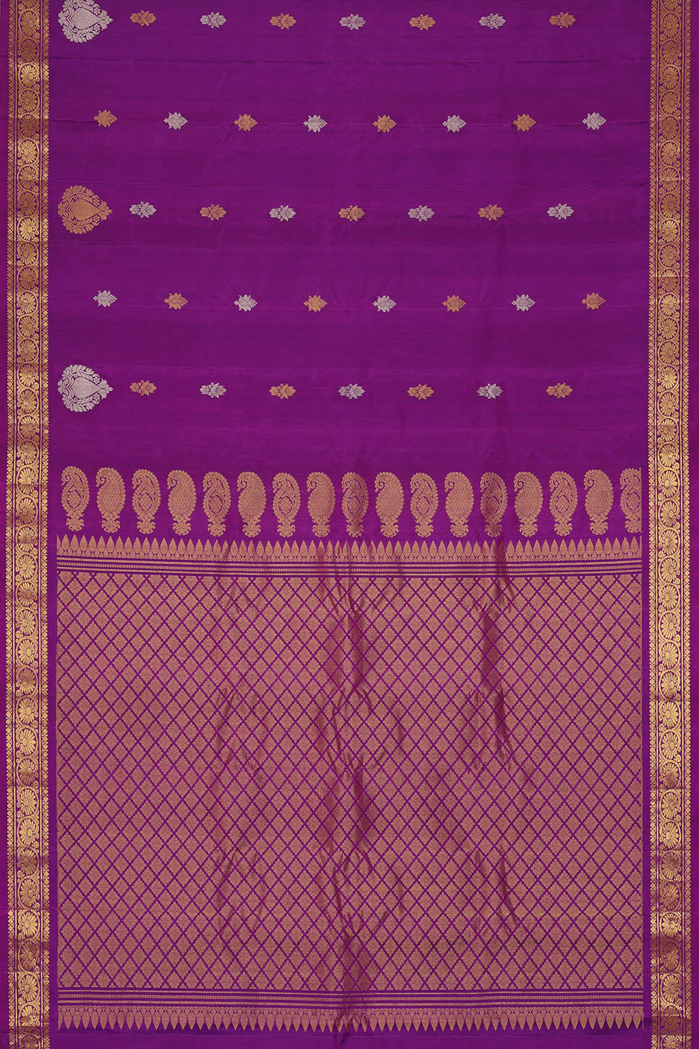 Image of Purple Gadwal Silk Saree