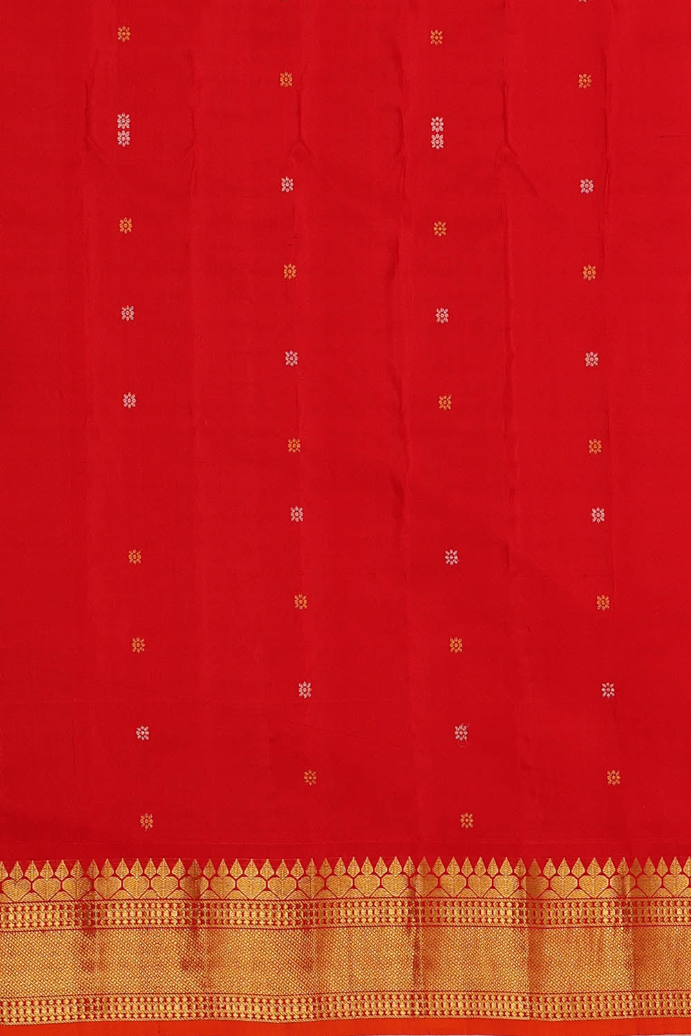 Image of Sea-Green Gadwal Silk Kattam Saree