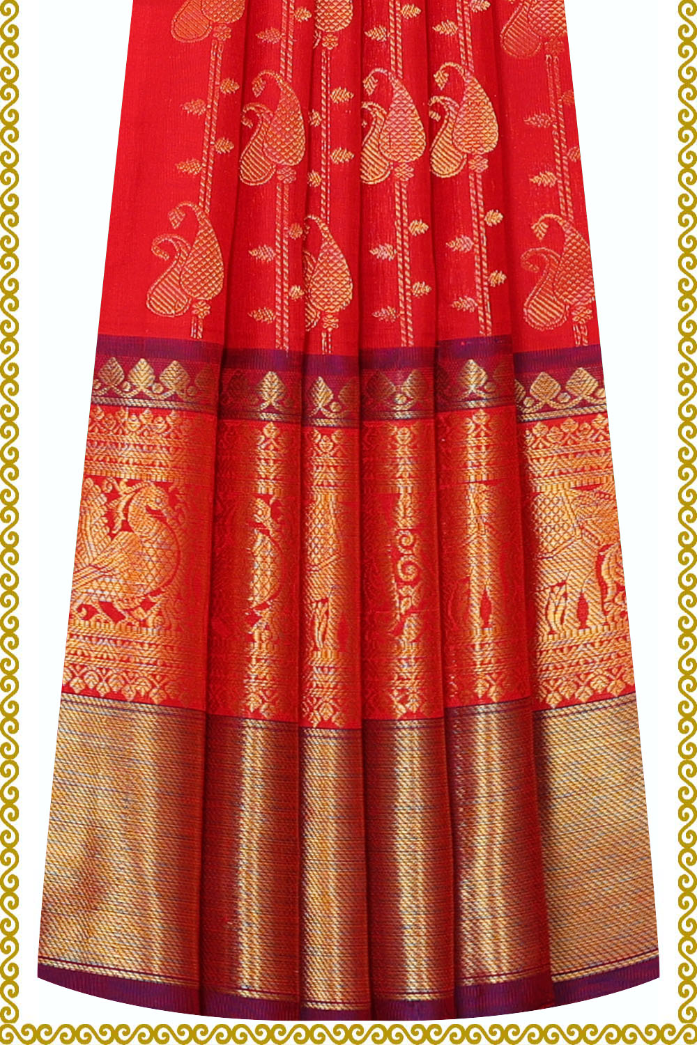 Image of Gadwal Pavada Unstitched Set