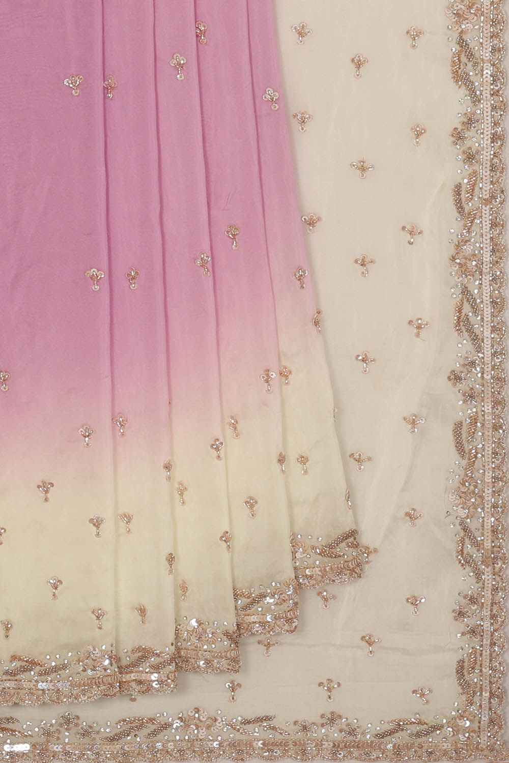 Image of Lavender Embroidery Silk Saree