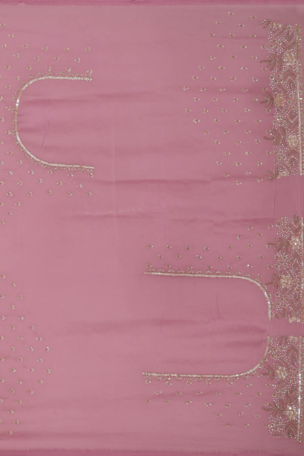 Image of Lavender Embroidery Silk Saree
