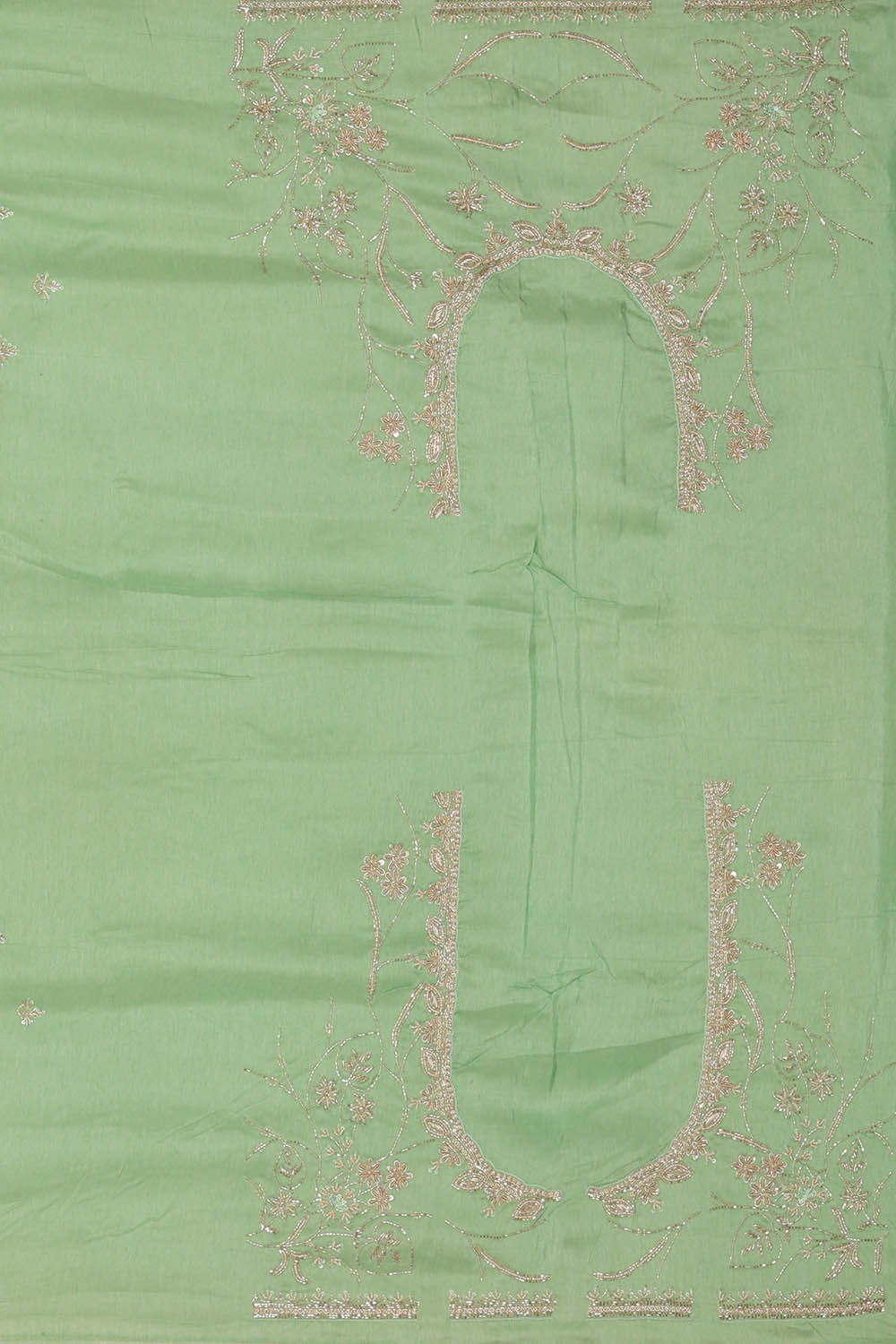 Image of Pastel green-blue Embroidery Silk Saree