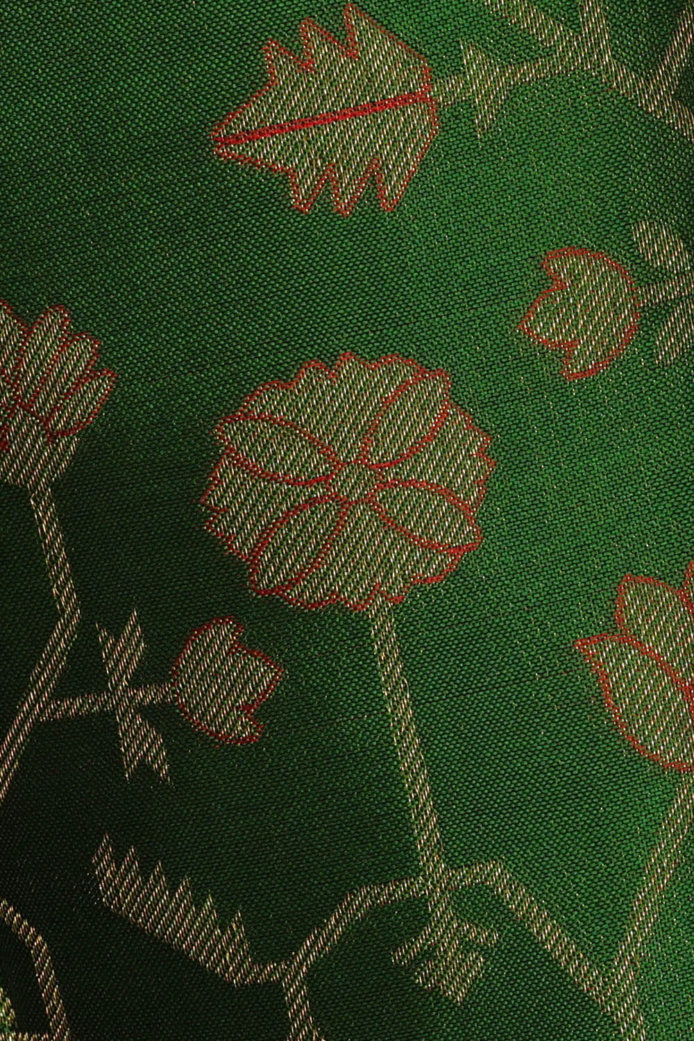 Image of Bottle-Green Arani Silk Saree