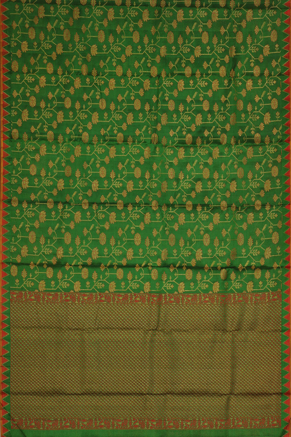 Image of Bottle-Green Arani Silk Saree