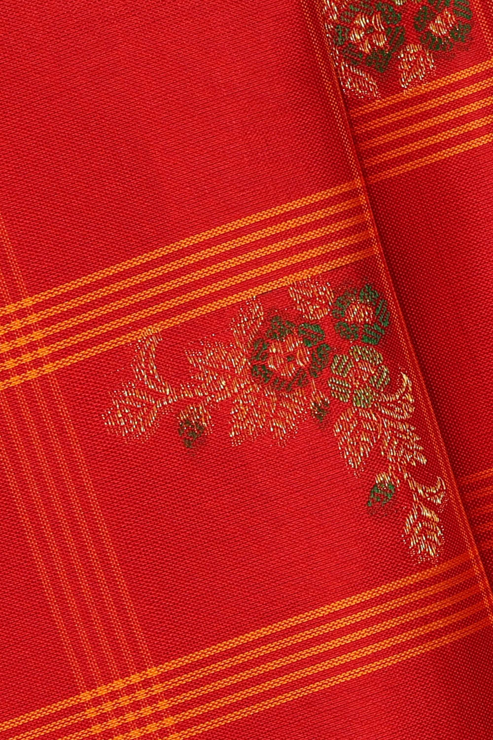 Image of Red Arani Silk Kattam Saree