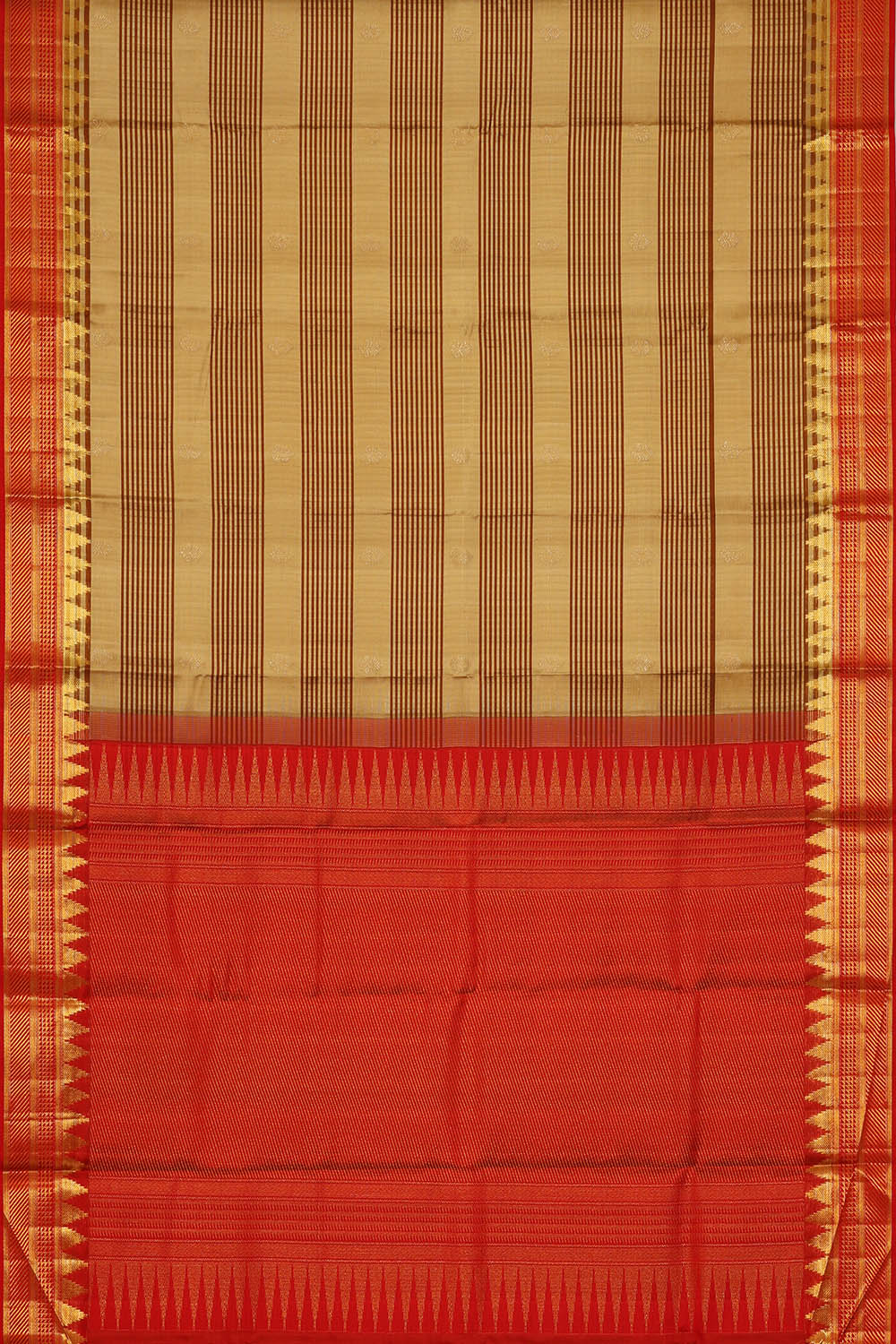 Image of Cream-Gold Arani Silk Saree
