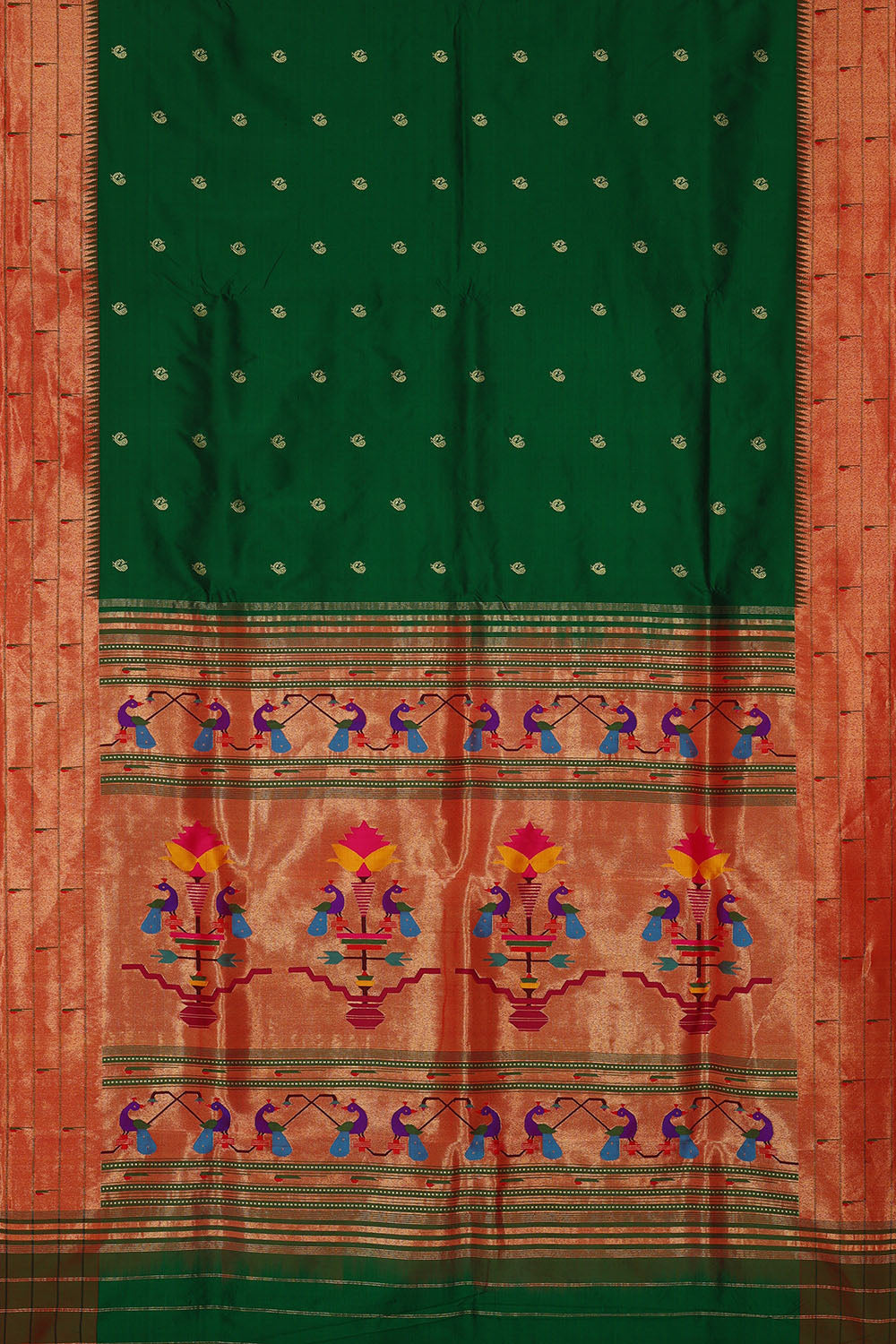 Image of Green Paithani Silk Saree