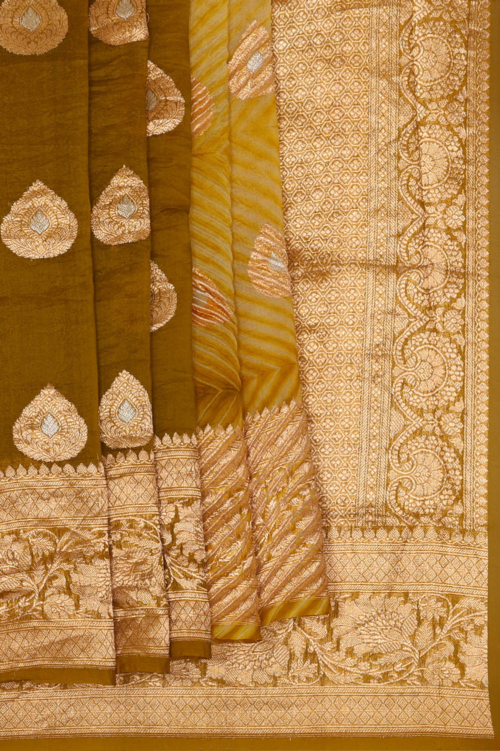 Image of Brown Banarasi Chiniya Silk Saree