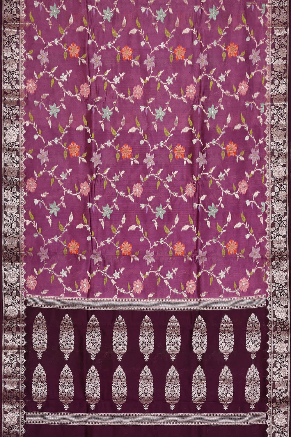 Image of Purple Banarasi Chiniya Silk Saree