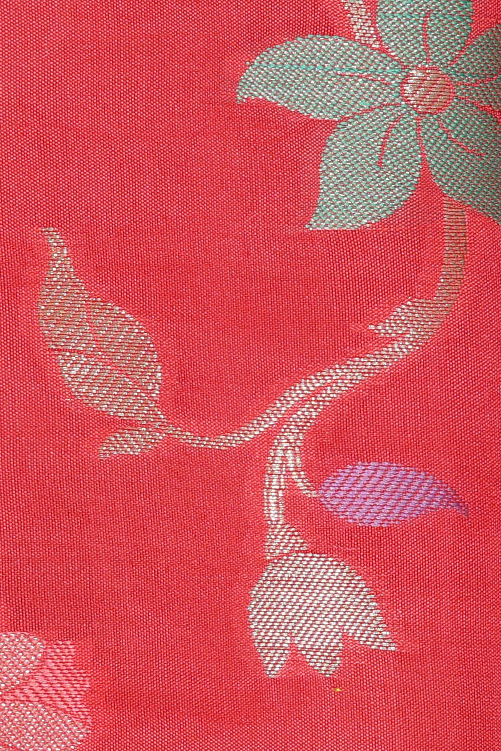 Image of Coral Pink Banarasi Chiniya Silk Saree