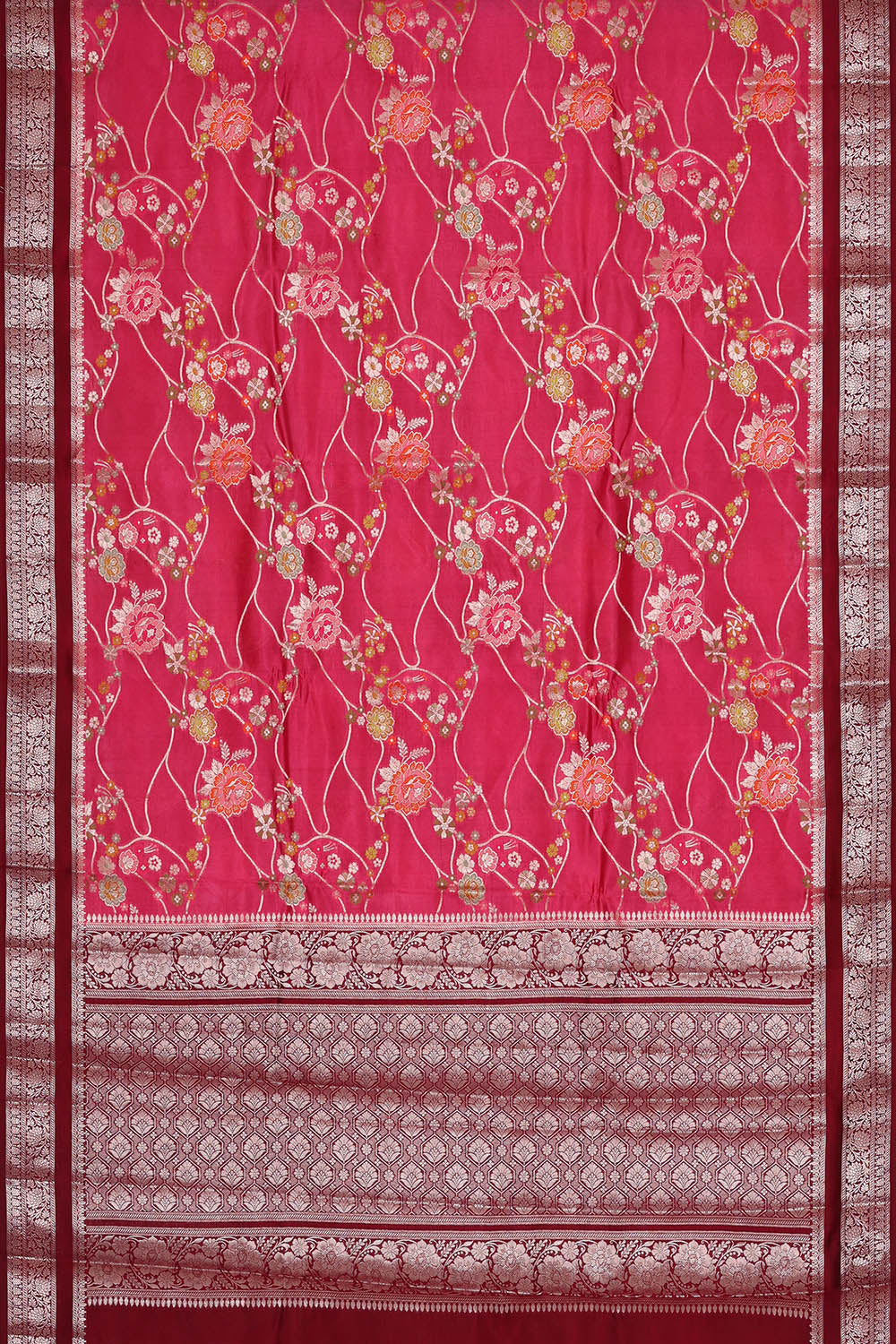 Image of Pink Banarasi Chiniya Silk Saree