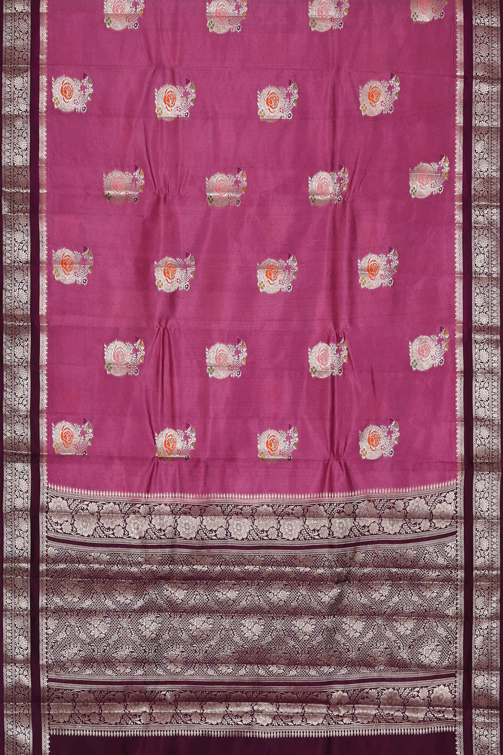 Image of Purple Banarasi Chiniya Silk Saree