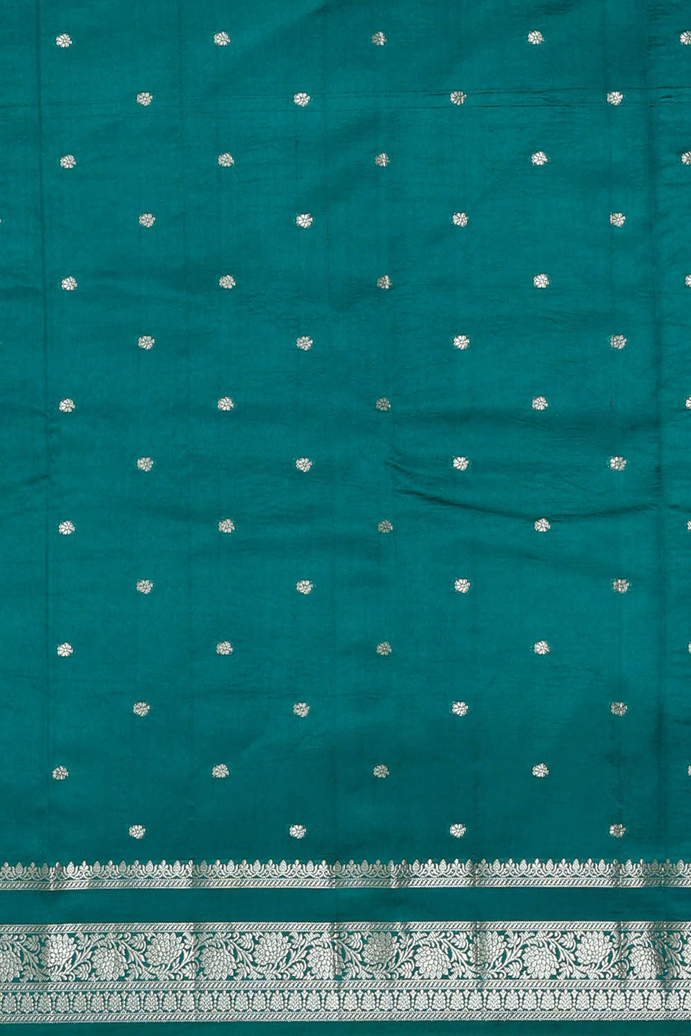 Image of Sea-Green Banarasi Chiniya Silk Saree