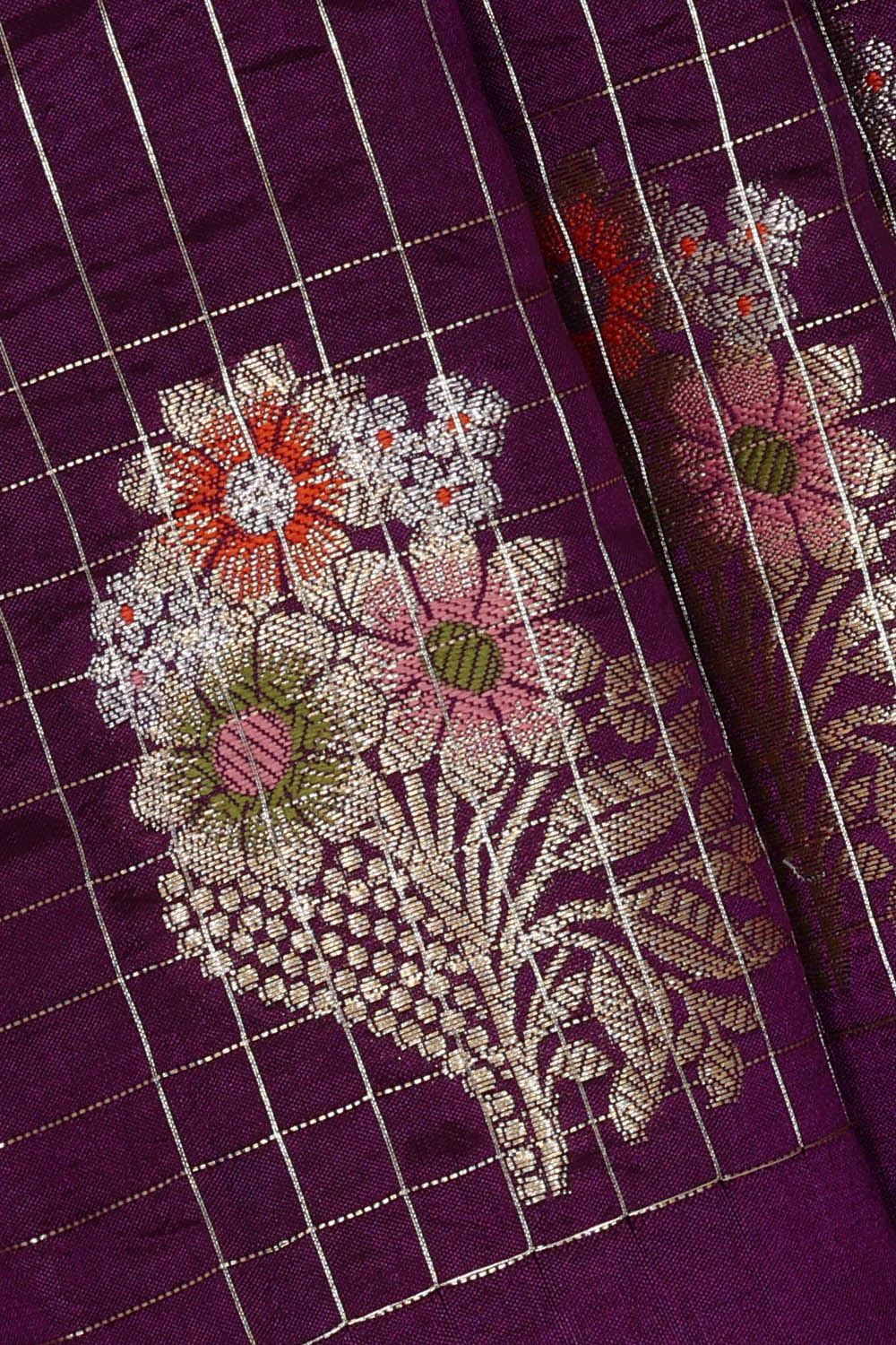 Image of Purple Banarasi Chiniya Silk Saree