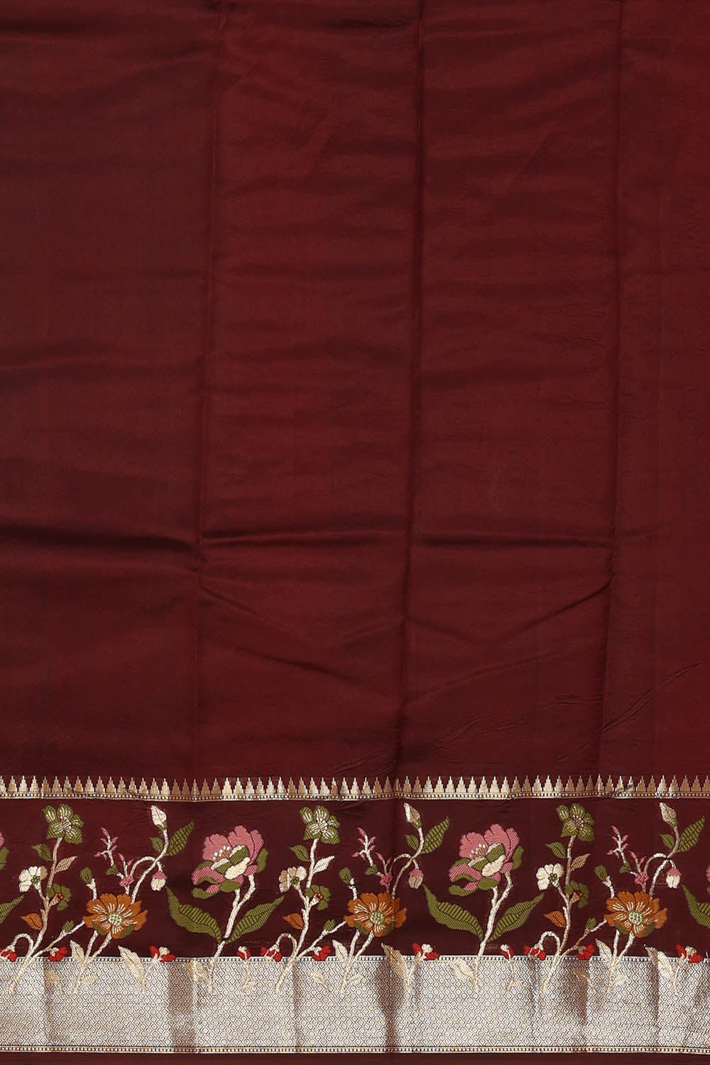 Image of Orange Banarasi Chiniya Silk Saree