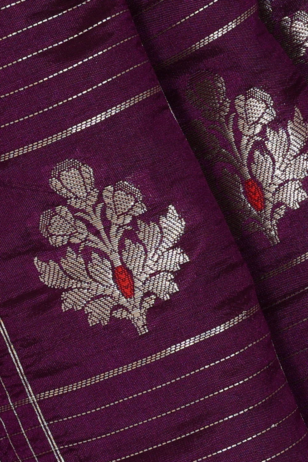 Image of Purple Banarasi Chiniya Silk Saree