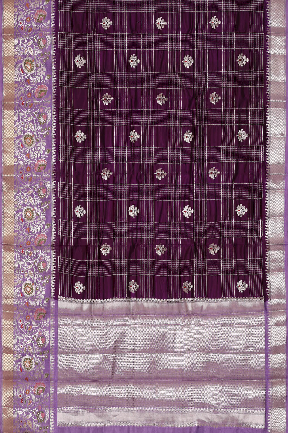 Image of Purple Banarasi Chiniya Silk Saree