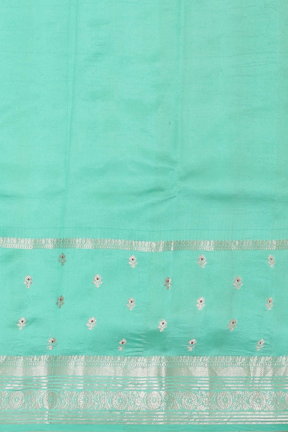 Image of Moss Green Banarasi Chiniya Silk Saree