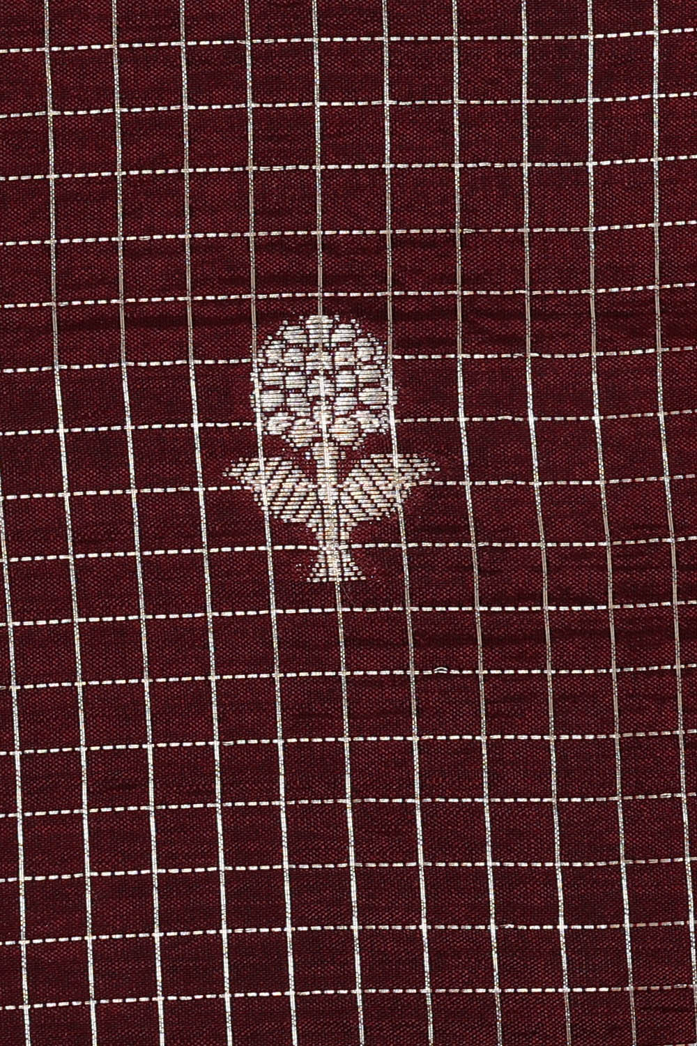 Image of Maroon Banarasi Chiniya Silk Saree