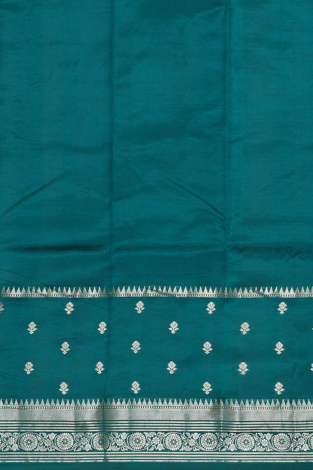 Image of Sea-Blue Banarasi Chiniya Silk Saree