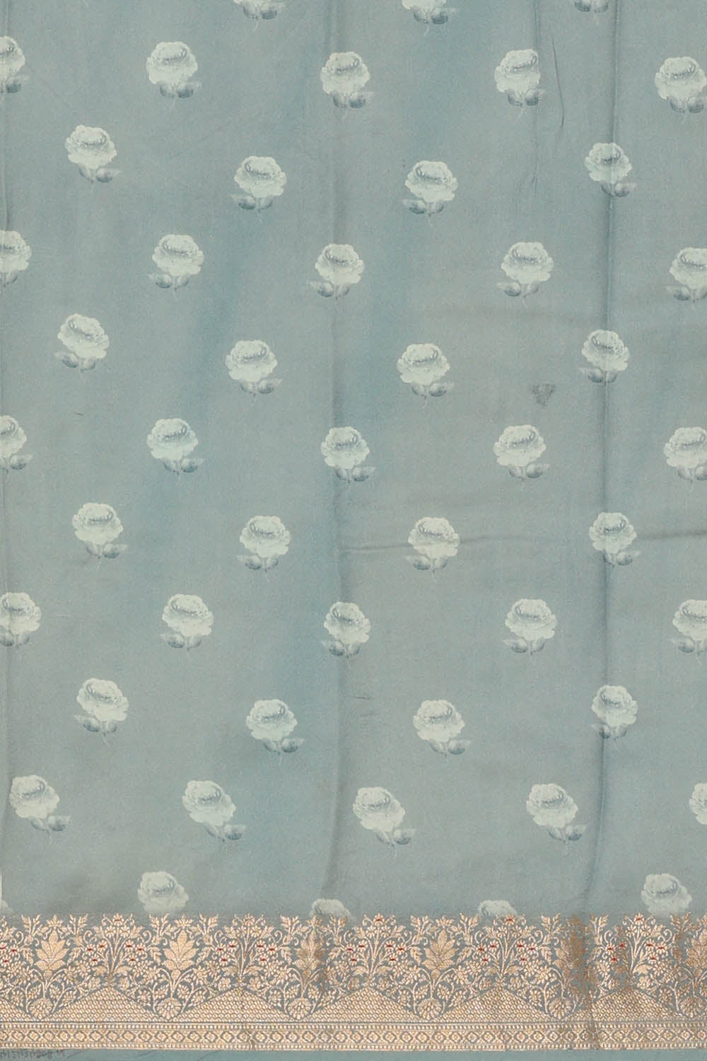 Image of Grey Banarasi Chiniya Silk Saree