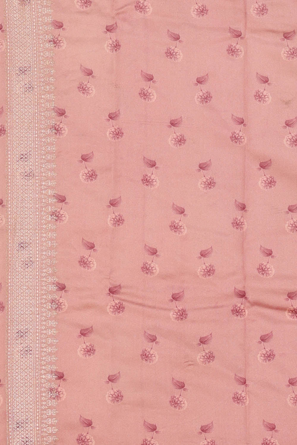 Image of Lotus-Pink Banarasi Chiniya Silk Saree
