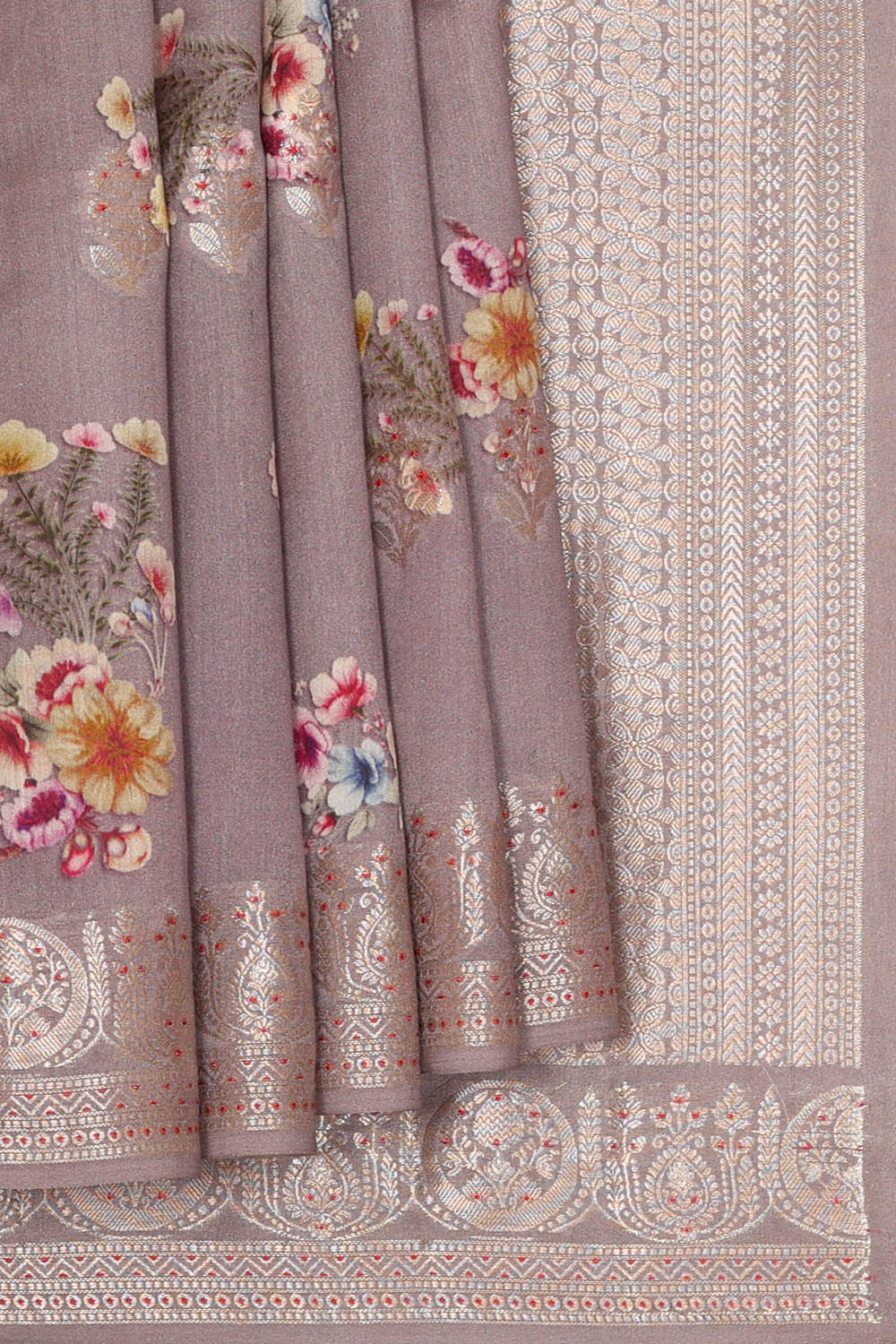 Image of Mauve Banarasi Chiniya Silk Saree