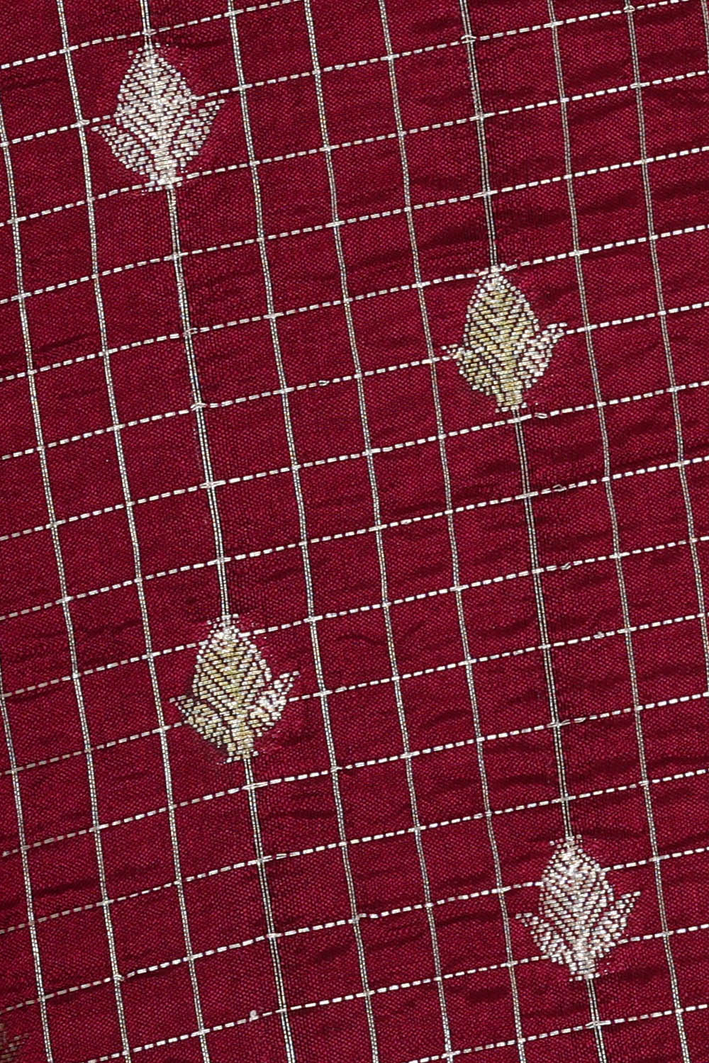 Image of Maroon Banarasi Chiniya Silk Saree