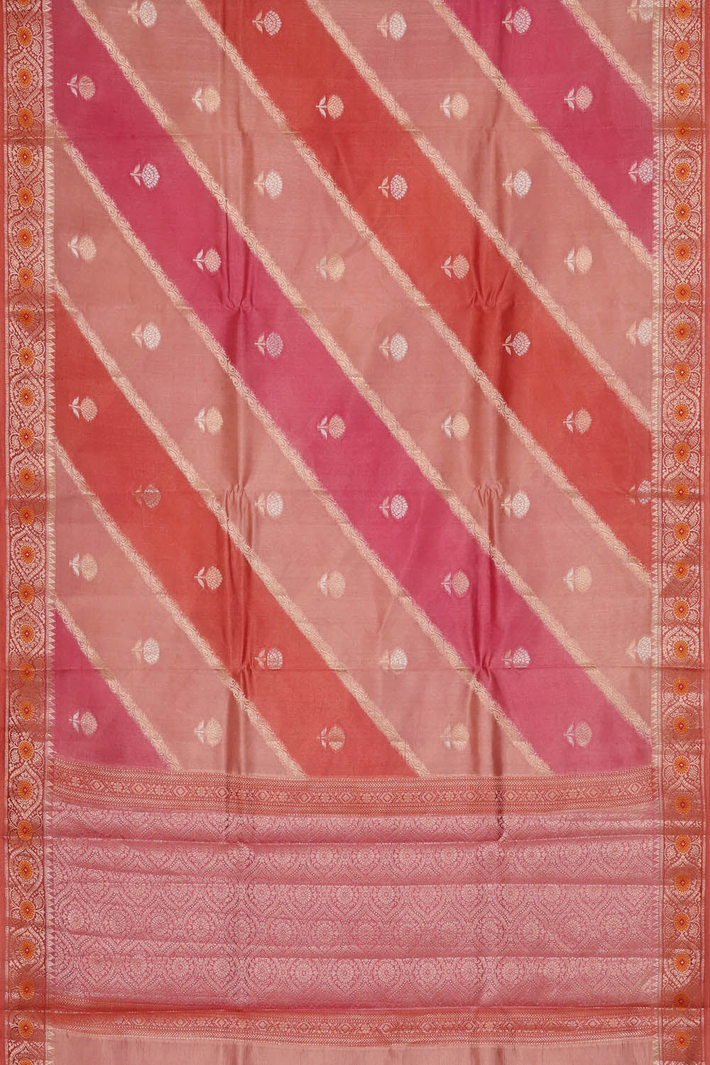 Image of Pink Banarasi Chiniya Silk Saree