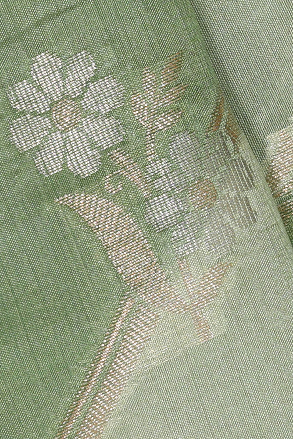 Image of Green Banarasi Chiniya Silk Saree