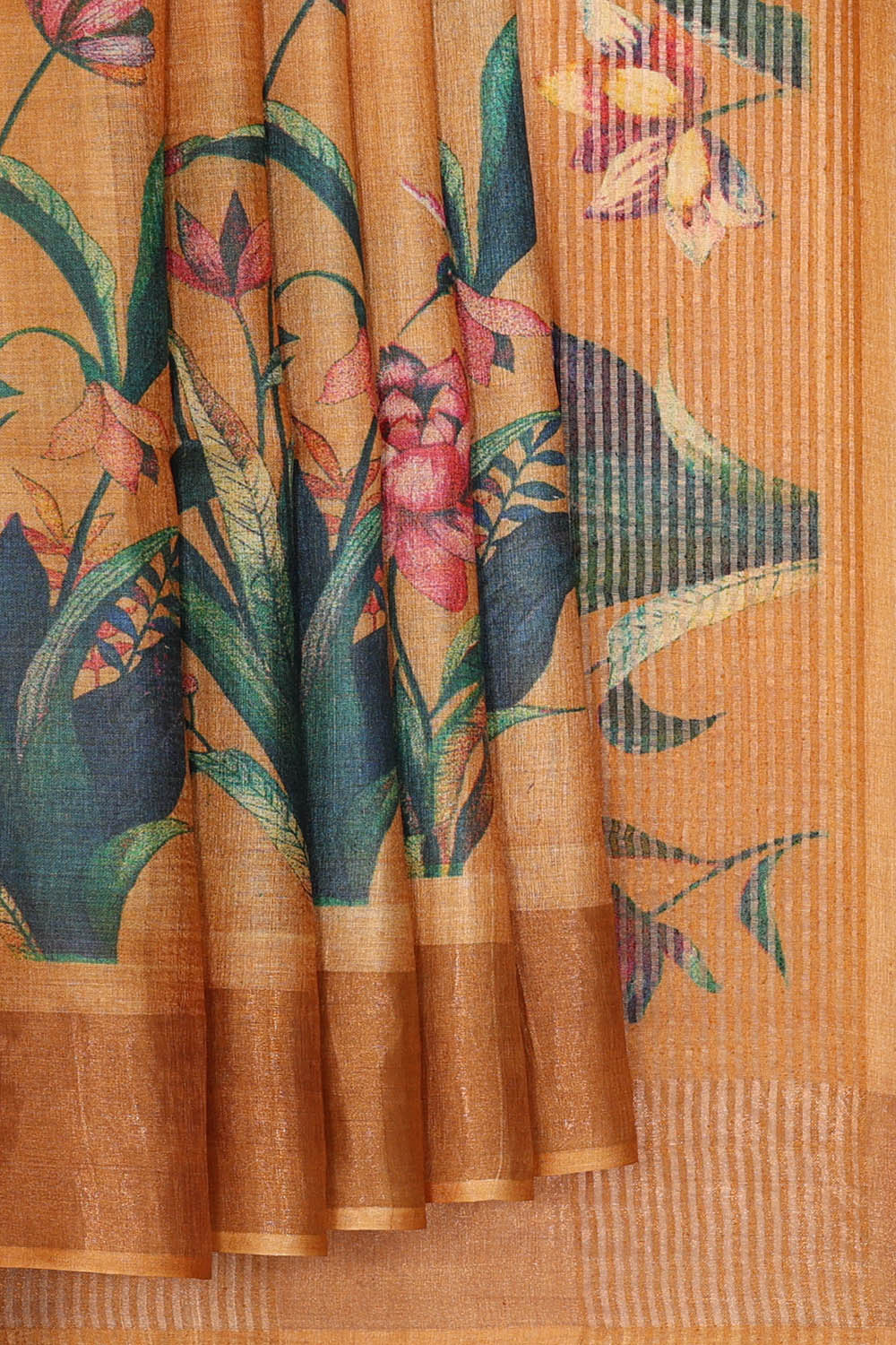Image of Peach Desi Tussar Silk Saree
