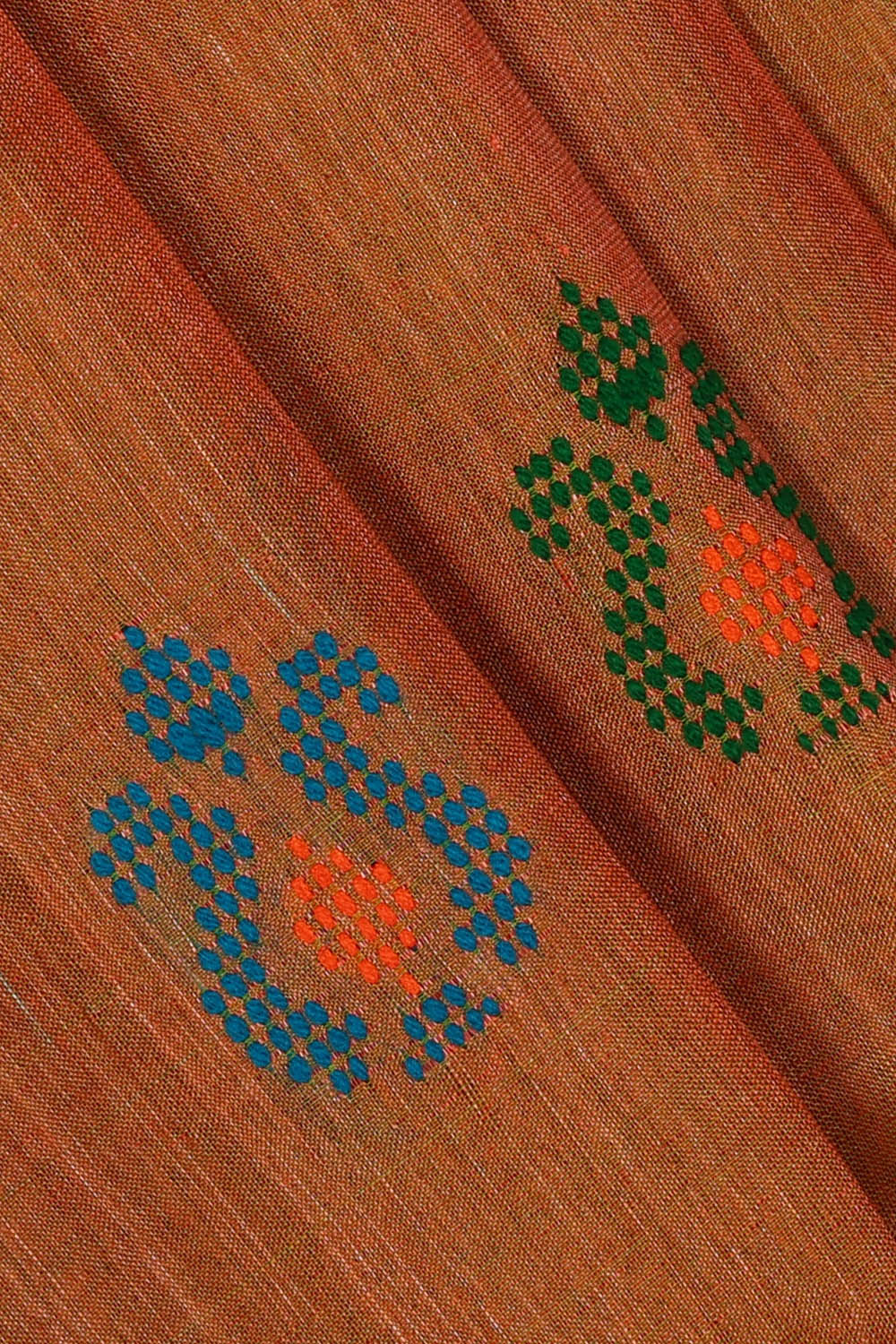 Image of Orange Tussar Silk Saree