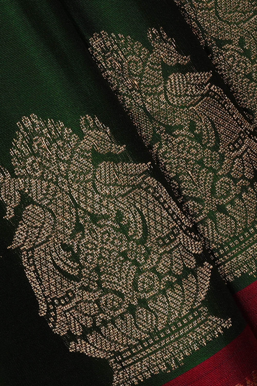 Image of Bottle-Green South Silk Saree