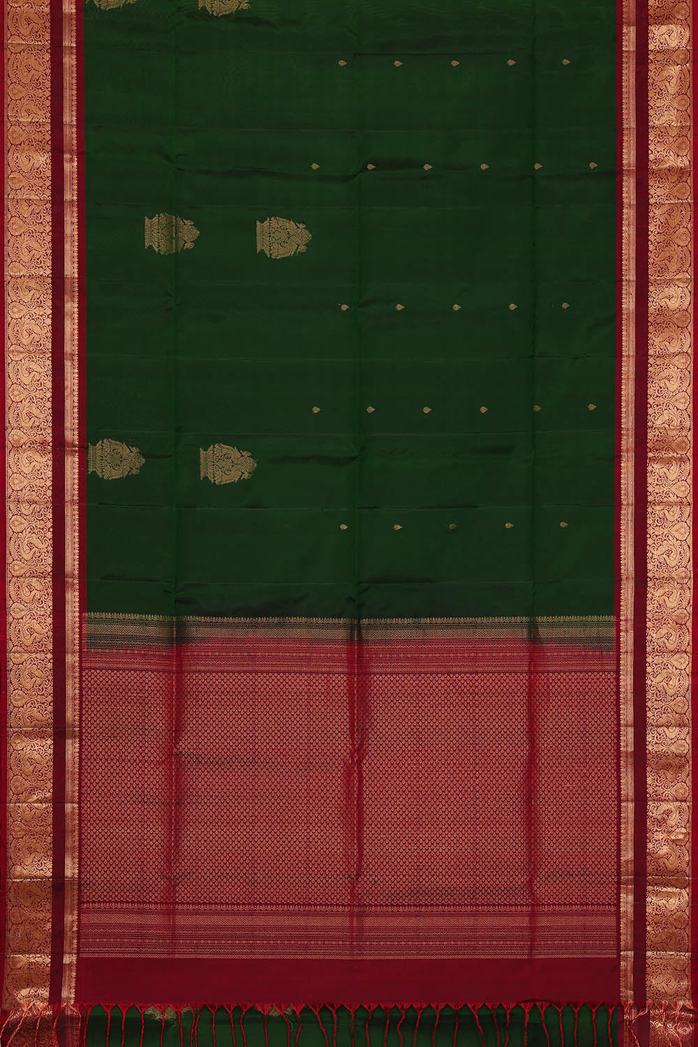 Image of Bottle-Green South Silk Saree