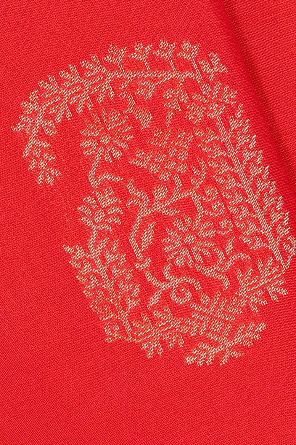 Image of Orange South Silk Saree