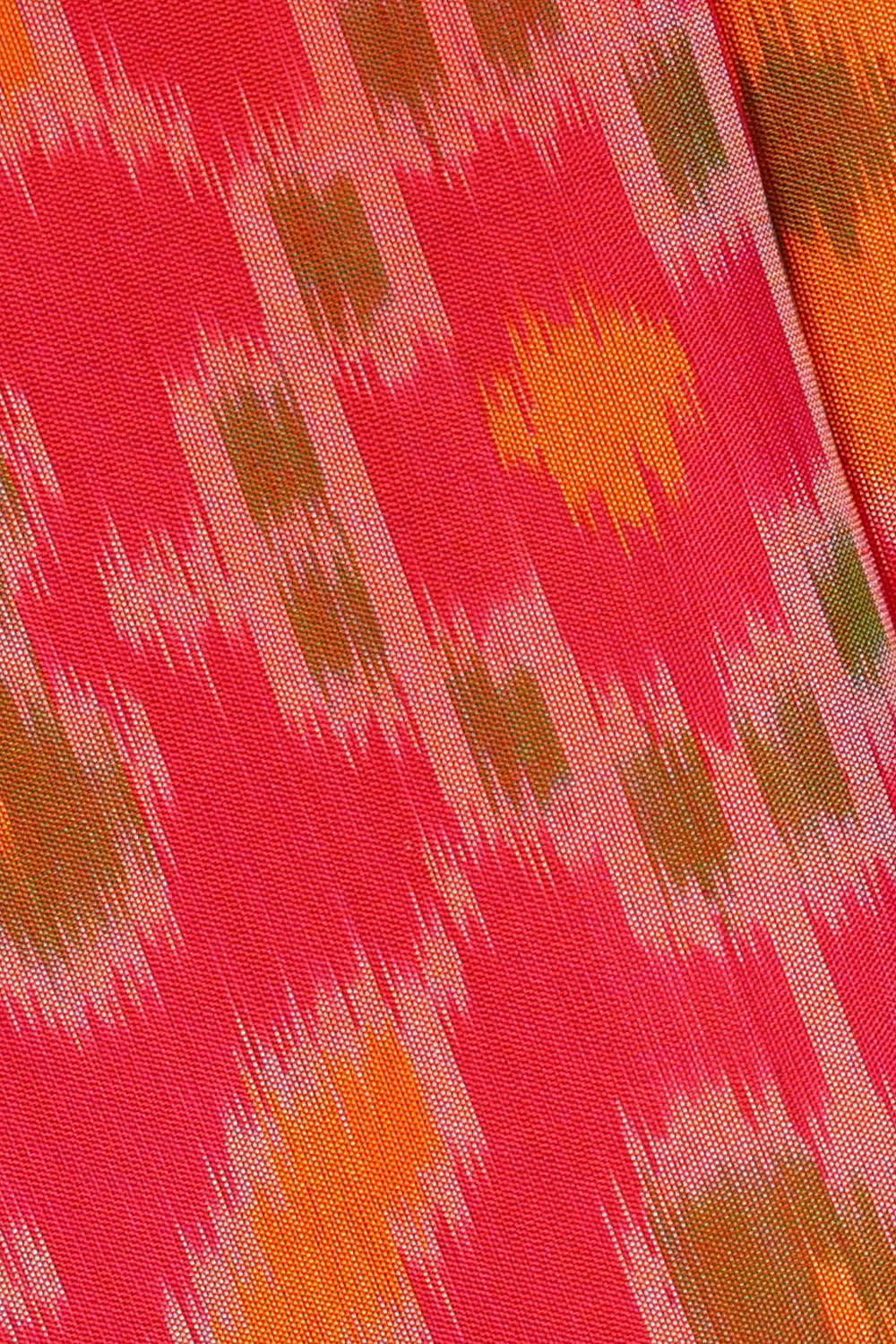 Image of Pink South Silk Ikat Fusion Saree