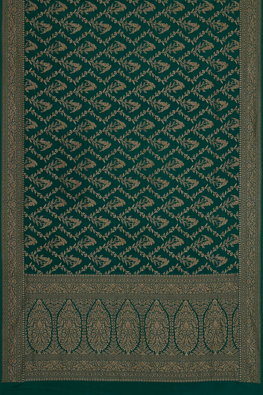 Image of Green Banarasi Crepe Saree