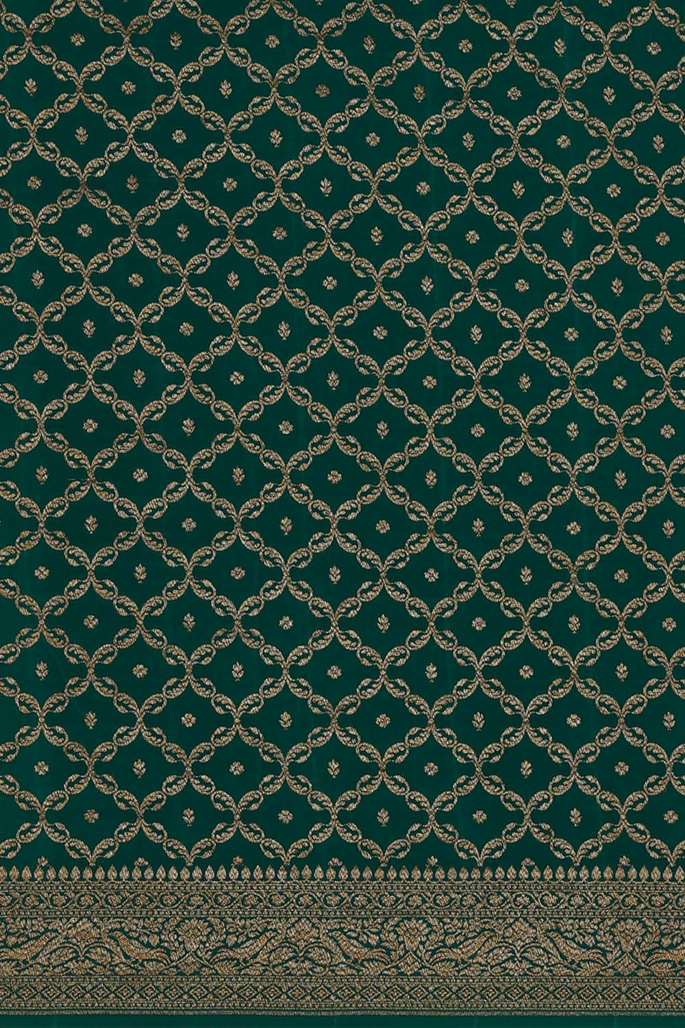 Image of Green Banarasi Crepe Saree