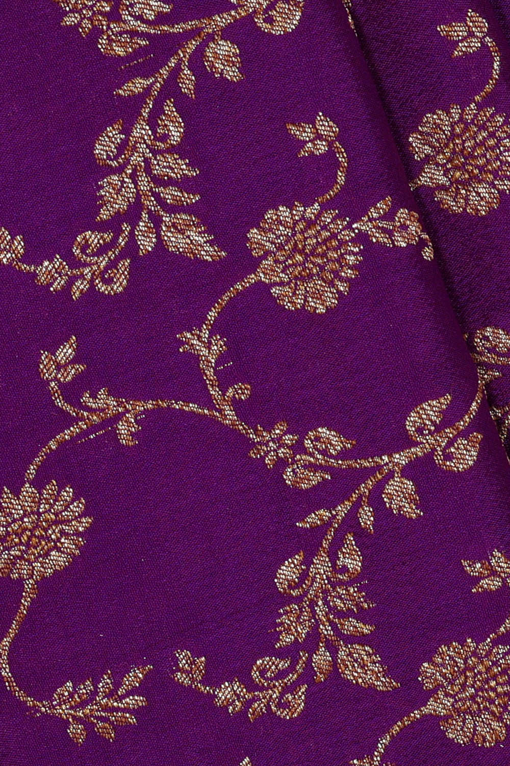Image of Purple Banarasi Crepe Saree