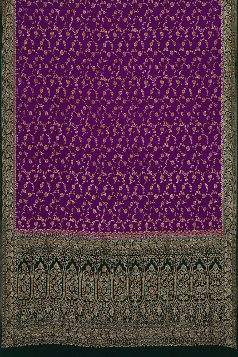 Image of Purple Banarasi Crepe Saree