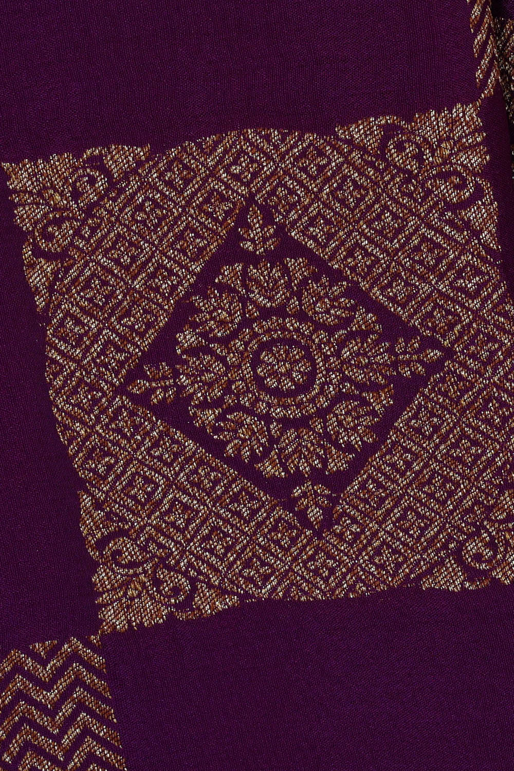 Image of Purple Banarasi Crepe Saree