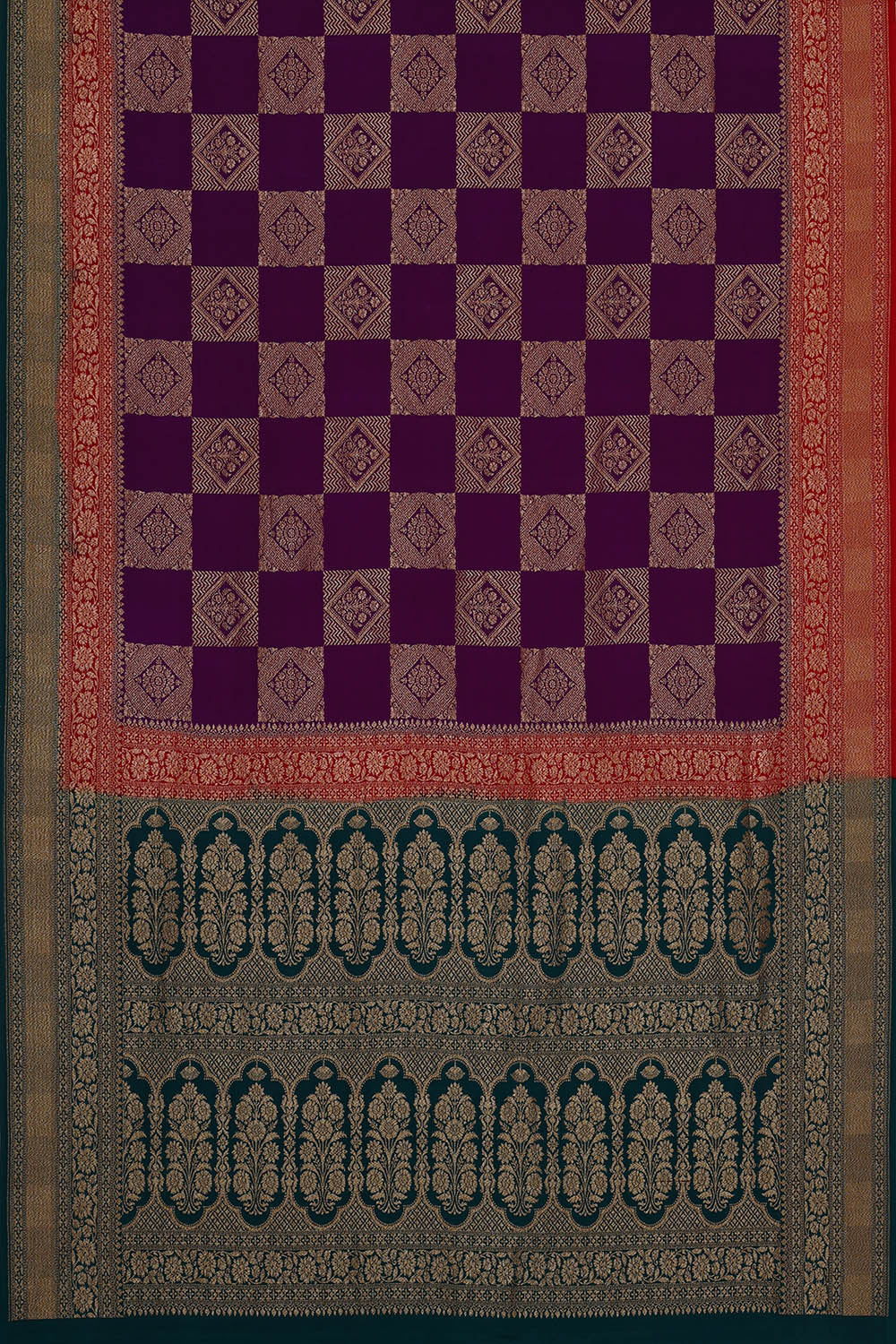Image of Purple Banarasi Crepe Saree