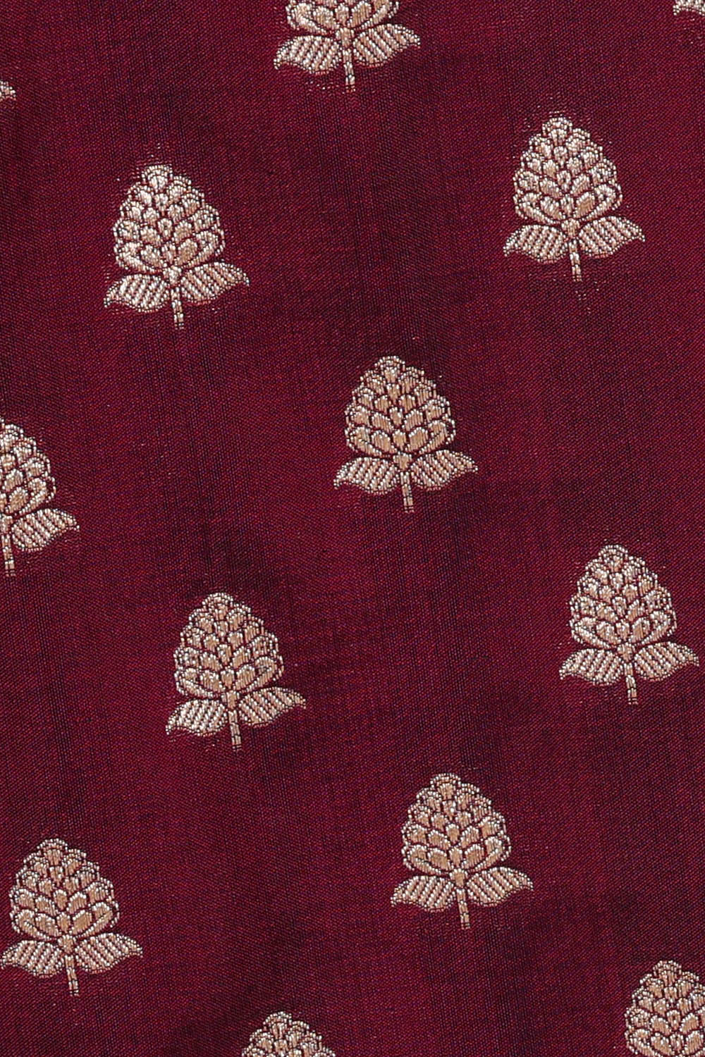 Image of Maroon Banarasi Silk Saree