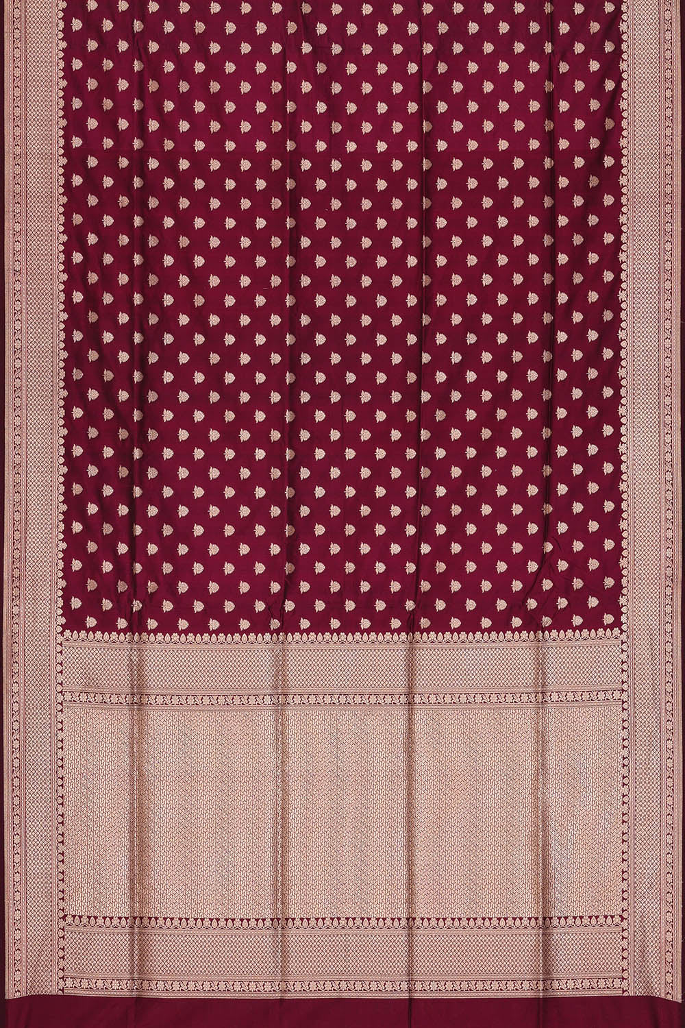 Image of Maroon Banarasi Silk Saree